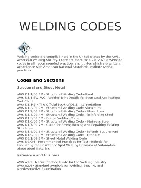 aws sheet metal welding code|list of AWS welding codes.